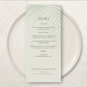 Palm Tree Beach Coastal Wedding Menu