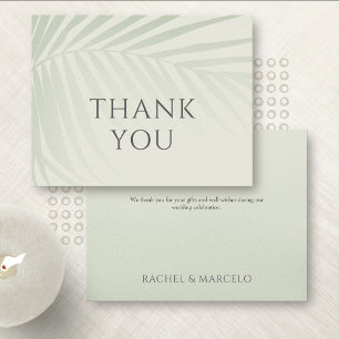 Palm Tree Beach Coastal Wedding Thank You Card