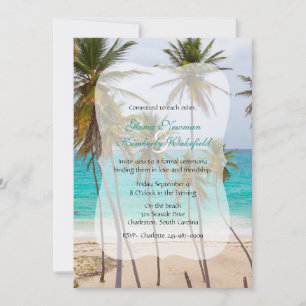 Palm Tree Beach Commitment Ceremony Invitation
