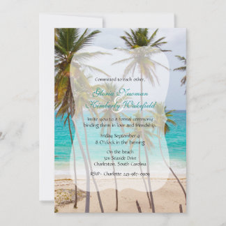 Palm Tree Beach Commitment Ceremony Invitation