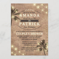Palm Tree Beach Couples Shower Invitations