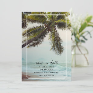 Palm Tree Beach Destination Wedding Save the Date