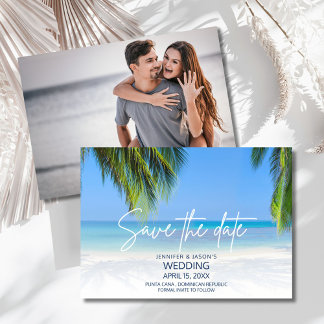Palm Tree Beach Destination Wedding Save The Date