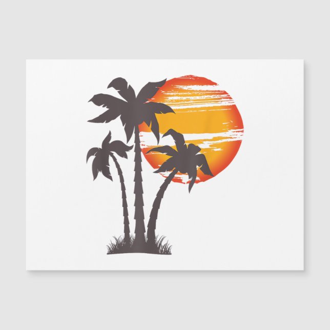 Palm Tree Beach Ocean Summer Vacation Sunset Parad (Front)