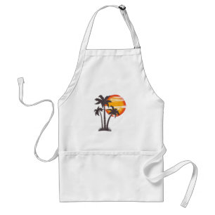 Palm Tree Beach Ocean Summer Vacation Sunset Parad Standard Apron