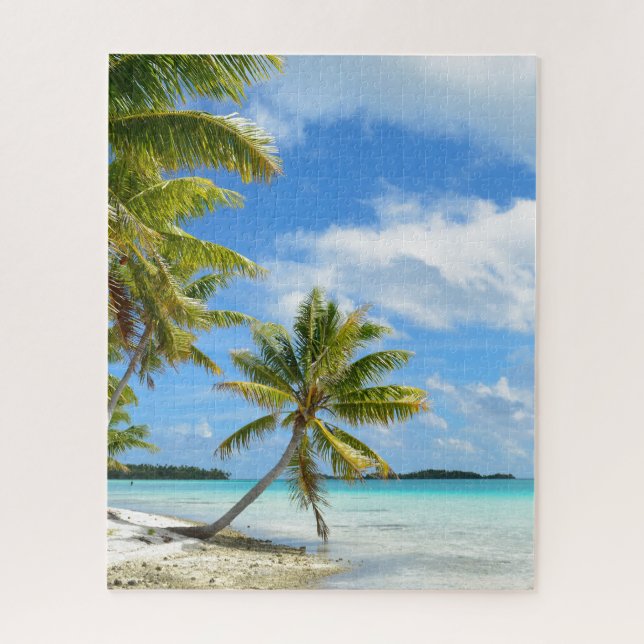 Palm tree beach on a tropical island jigsaw puzzle (Vertical)