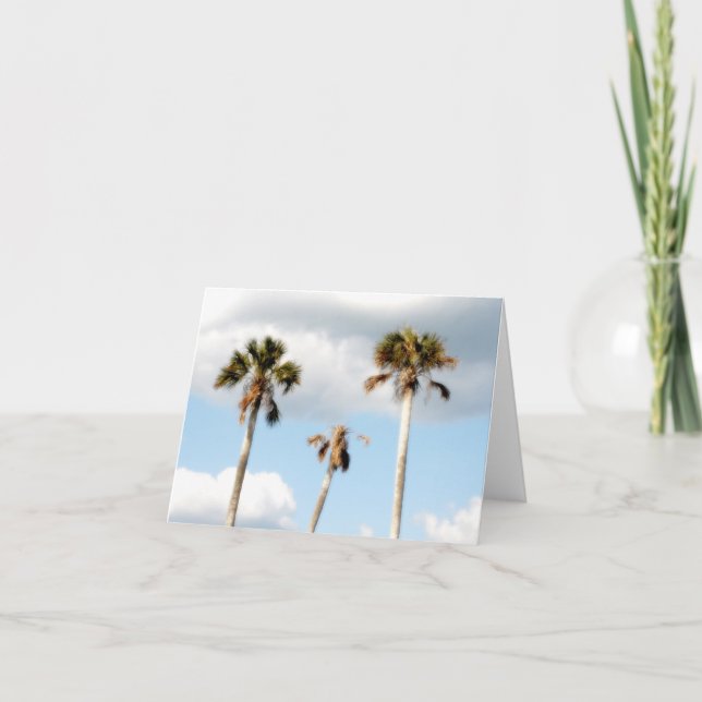 Palm Tree Beach Photos Card (Front)