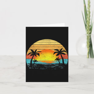 Palm Tree Beach Retro 70s 80s Sunset Tropical Card