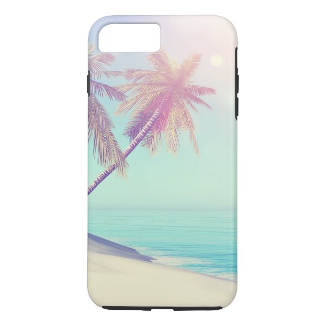 Palm Tree Beach Retro Pastel Oasis Case-Mate iPhone Case (Back)