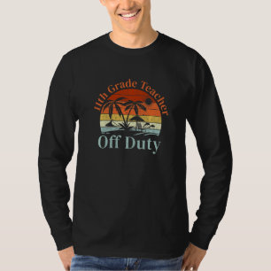 Palm Tree Beach Sunset 11th Grade Teacher Summer V T-Shirt