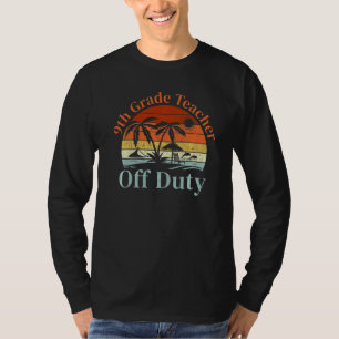 Palm Tree Beach Sunset 9th Grade Teacher Summer Va T-Shirt