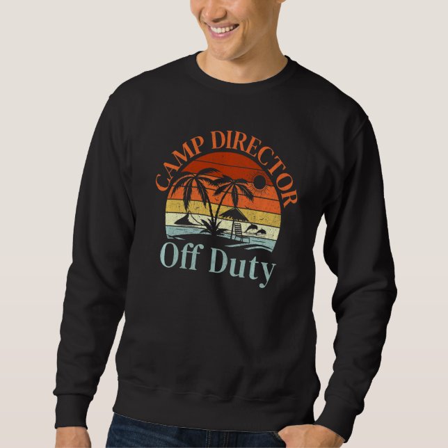 Palm Tree Beach Sunset Retro Camp Director Summer  Sweatshirt (Front)