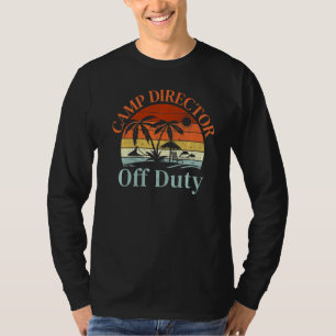 Palm Tree Beach Sunset Retro Camp Director Summer T-Shirt