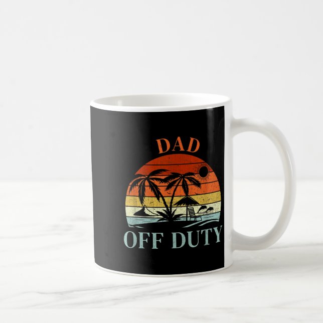 Palm Tree Beach Sunset Retro Dad Summer Vacation Coffee Mug (Right)