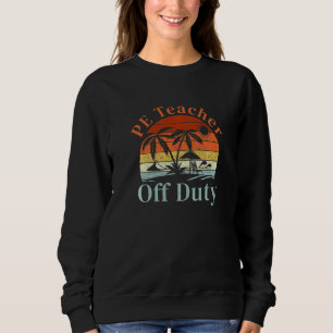 Palm Tree Beach Sunset Retro Pe Teacher Summer Vac Sweatshirt