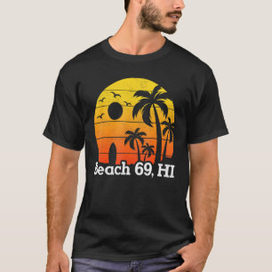 Palm Tree Beach Sunset Vintage Retro Tropical Beac T-Shirt