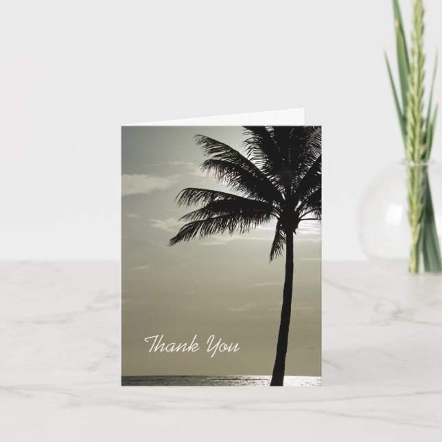 Palm Tree Beach Wedding Bridesmaid Thank You (Front)