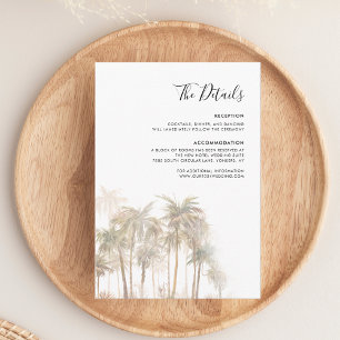 Palm Tree Beach Wedding Details Enclosure Card