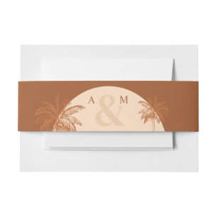 Palm Tree Boho Desert Terracotta & Cream Wedding Invitation Belly Band