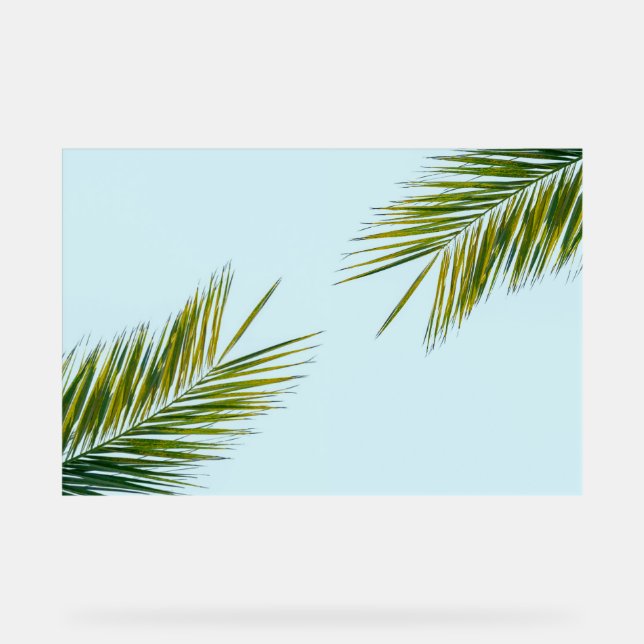 Palm tree branch acrylic sign (Front)
