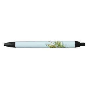 Palm tree branch black ink pen