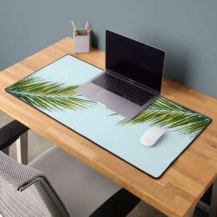 Palm tree branch desk mat