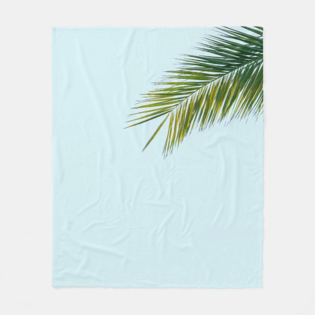 Palm tree branch fleece blanket (Front)