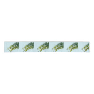 Palm tree branch grosgrain ribbon