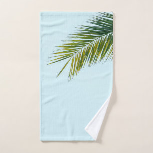 Palm tree branch hand towel