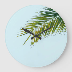 Palm tree branch large clock