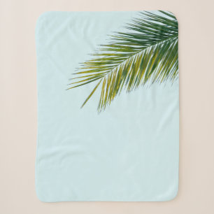 Palm tree branch sherpa blanket
