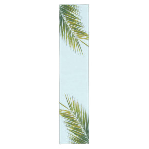 Palm tree branch short table runner