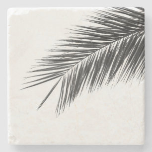 Palm tree branch stone coaster