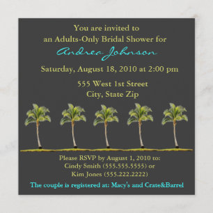 Palm Tree Bridal Shower Invitation
