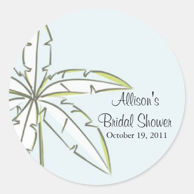 Palm Tree Bridal Shower Sticker Envelope Seal (Front)