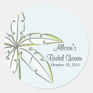 Palm Tree Bridal Shower Sticker Envelope Seal