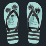 Palm Tree Bride Tribe Beach Lover   Thongs<br><div class="desc">Hit the beach in style with these awesome Palm Tree Personalised Beach Lover Flip Flops! Sweet little palm trees to give you that tropical feel! Room to customise with your name! Mix and match all of your favourite Beach Lover products from Up On the Mountain!</div>