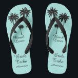 Palm Tree Bride Tribe  Thongs<br><div class="desc">Hit the beach in style with these awesome Beach Lover Bride Tribe Flip Flops with sweet little palm trees to give you that tropical feel! Room to customise with your bridsmaids names! Mix and match all of your favourite Beach Lover products from Up On the Mountain!</div>