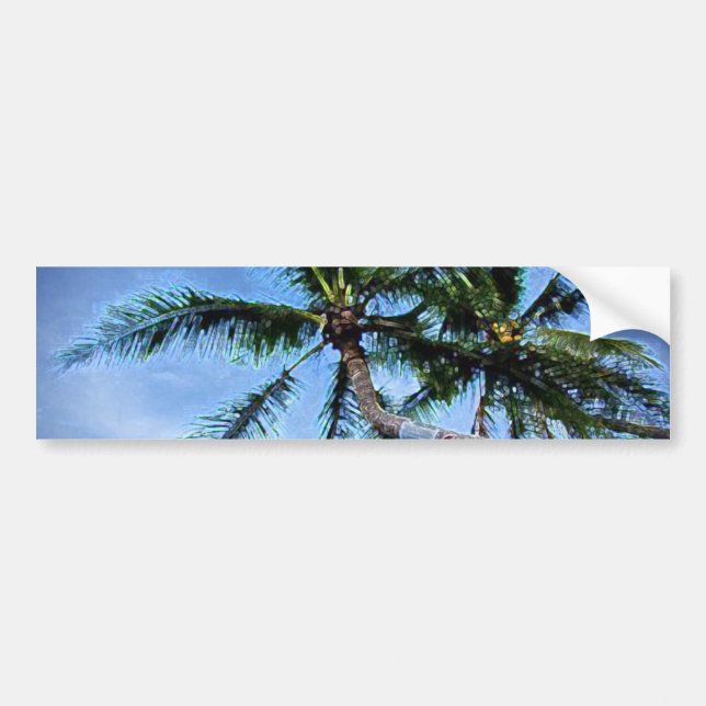 Palm Tree Bumper Sticker (Front)