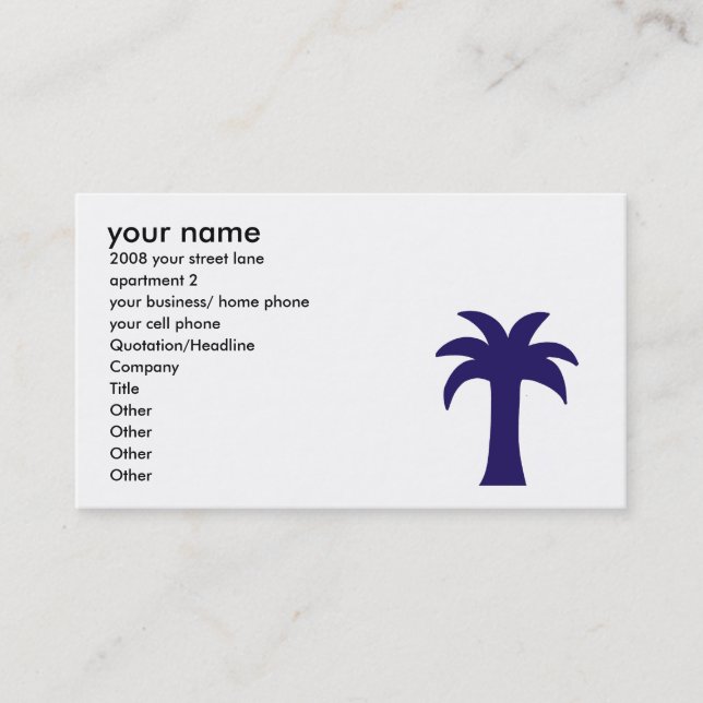 palm tree business card (Front)