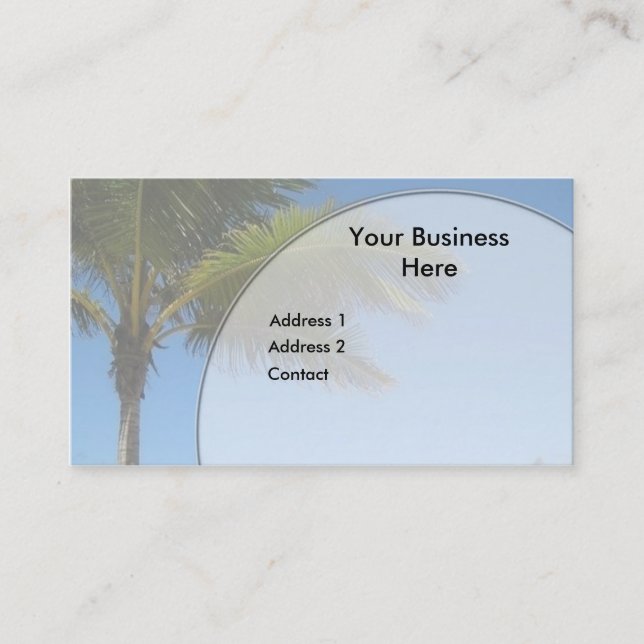Palm tree business card (Front)