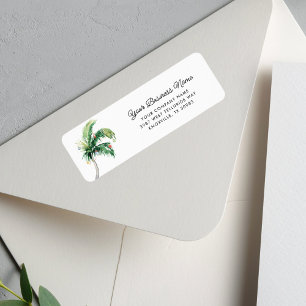 Palm Tree Business Christmas Return Address Label