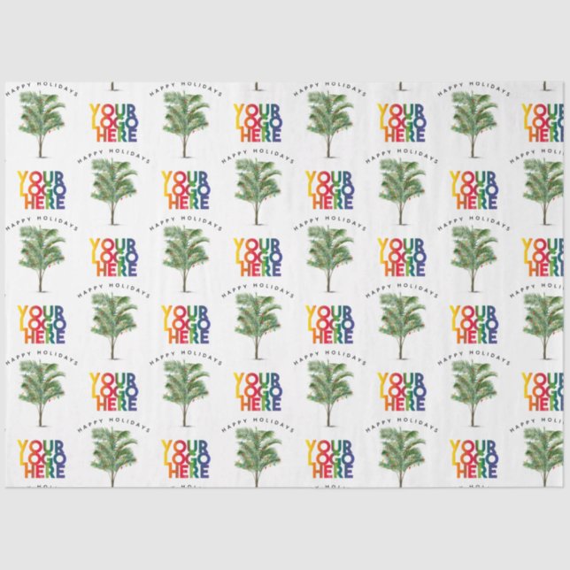 Palm Tree Business Logo Holiday Christmas Card Tissue Paper (Front)