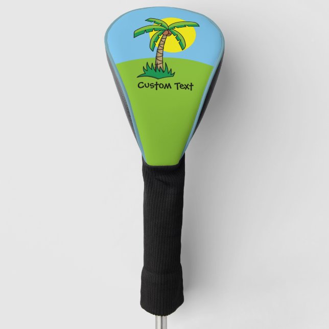 Palm Tree Cartoon Golf Head Cover (Front)