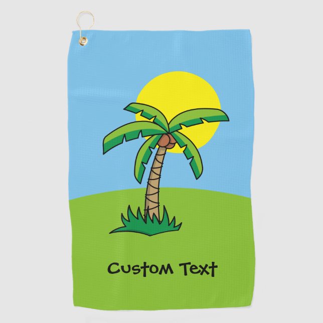 Palm Tree Cartoon Golf Towel (Front)