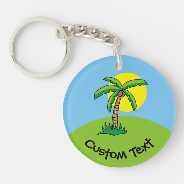Palm Tree Cartoon Keychain (Front)