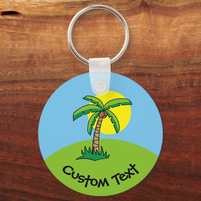 Palm Tree Cartoon Keychain (Front)