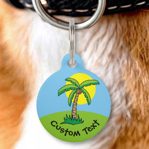 Palm Tree Cartoon Pet ID Tag