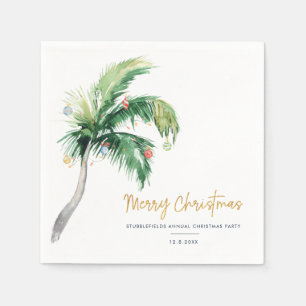 Palm Tree Christmas Family Party Paper Napkin