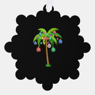 Palm Tree Christmas Lights Funny Beach Summer Decoration Card